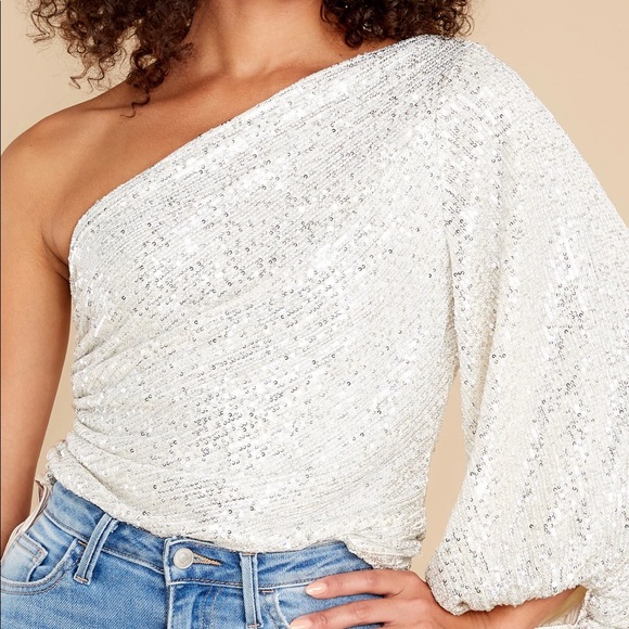 sequin top in ivory - Picture 6 of 8